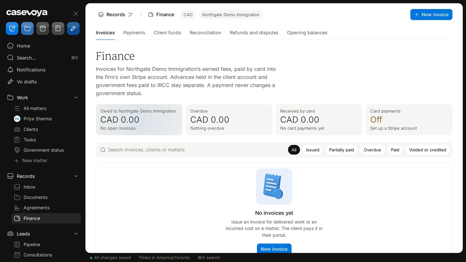 Screen: Summary cards