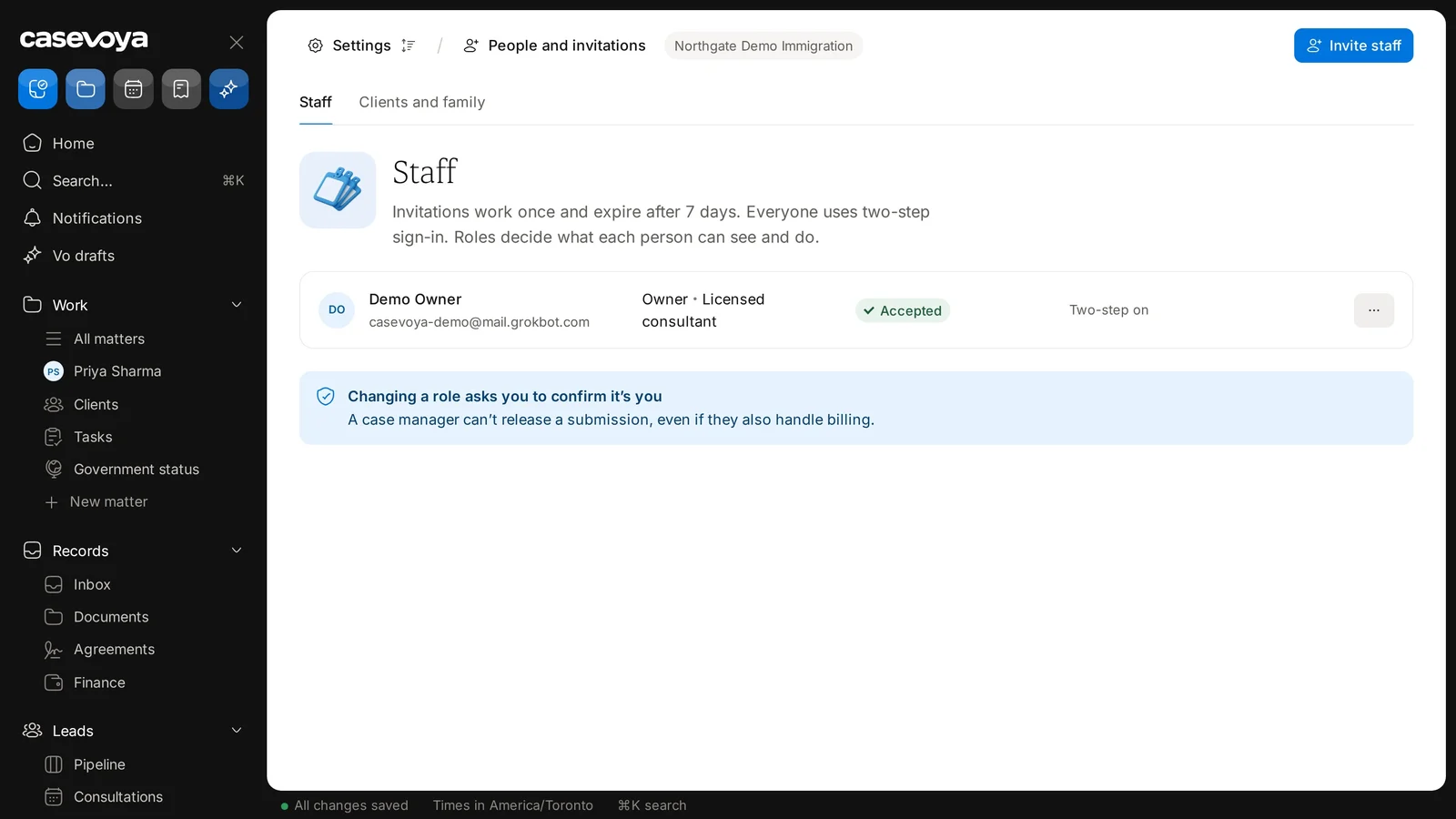 Screen: More menu