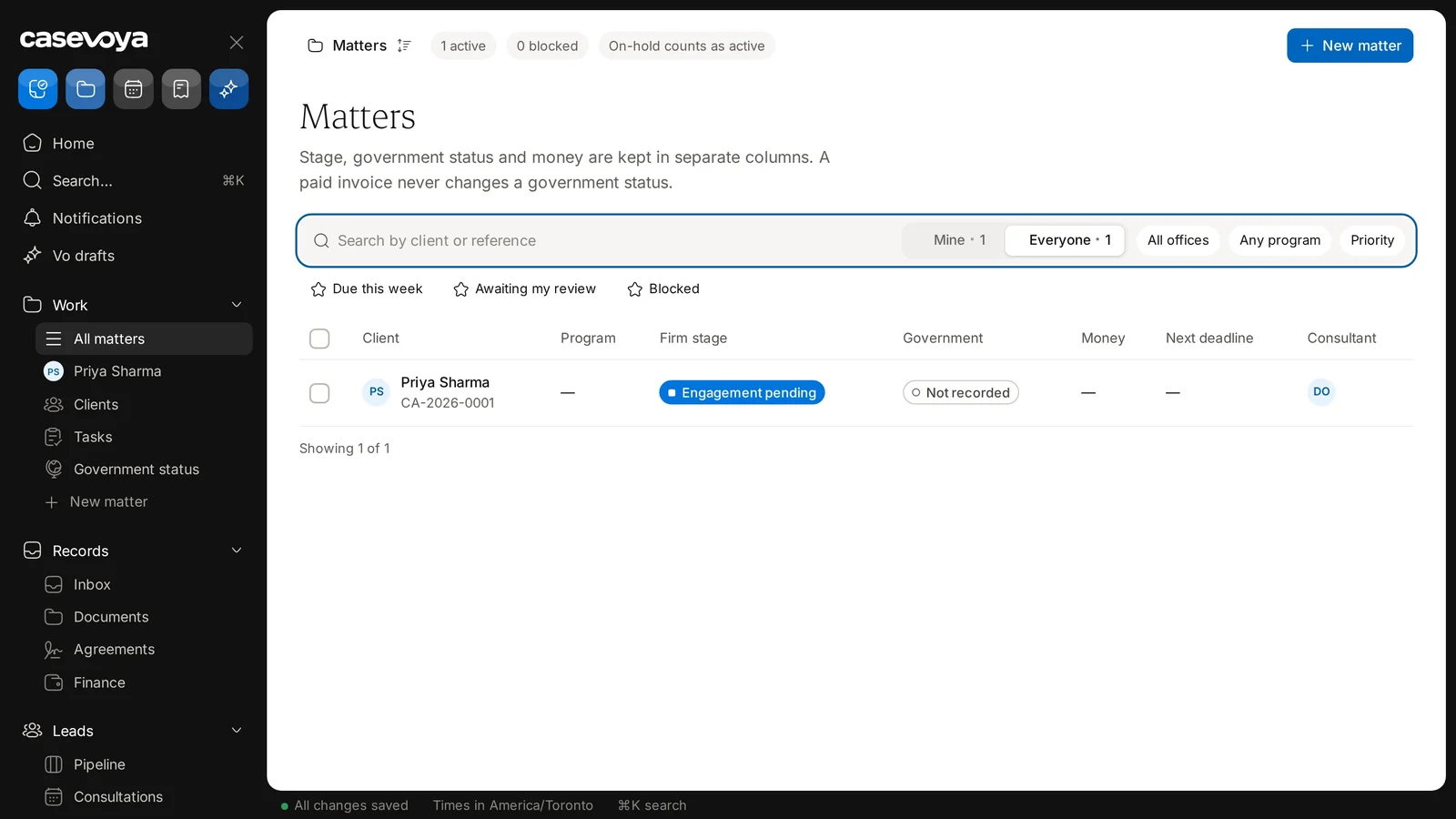 Screen: New matter