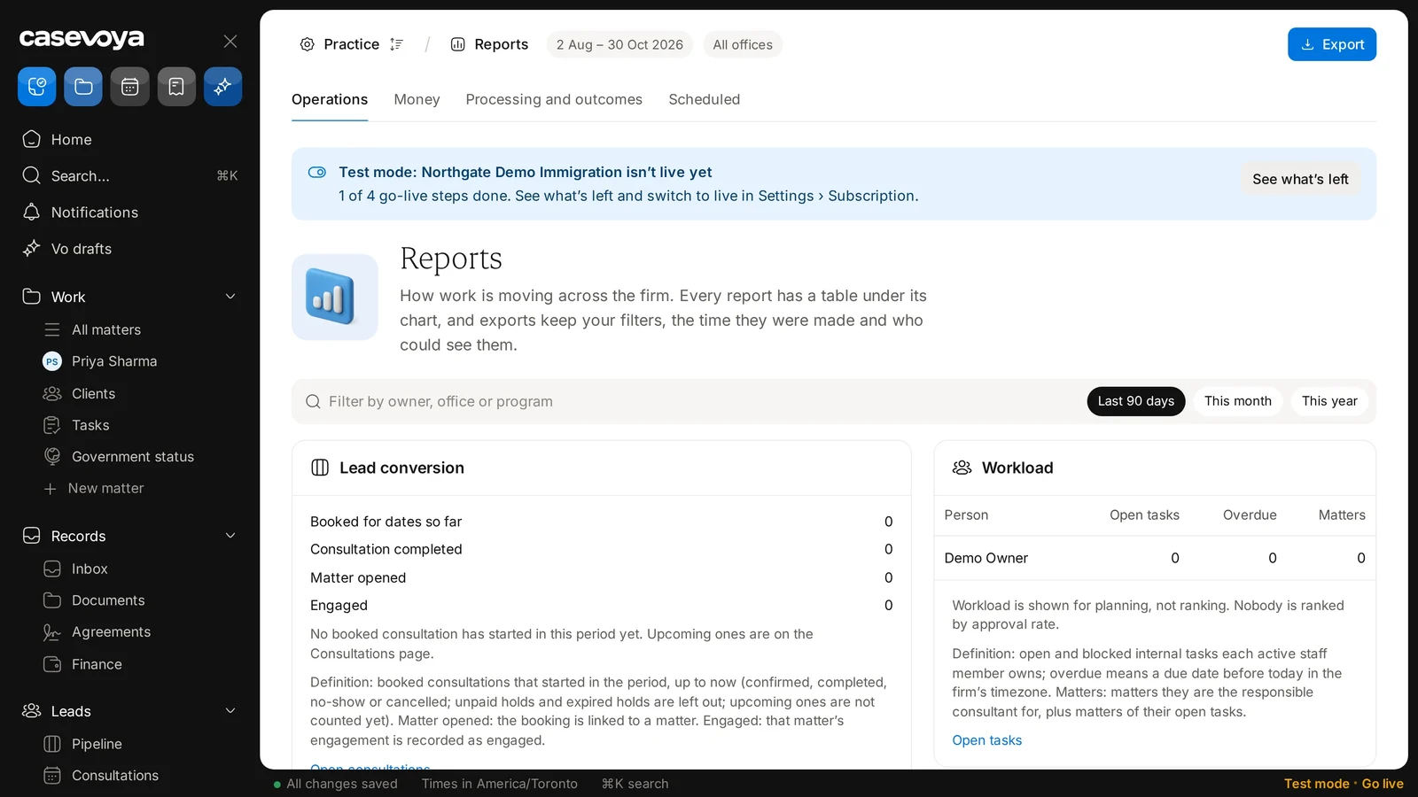 Screen: Report tabs